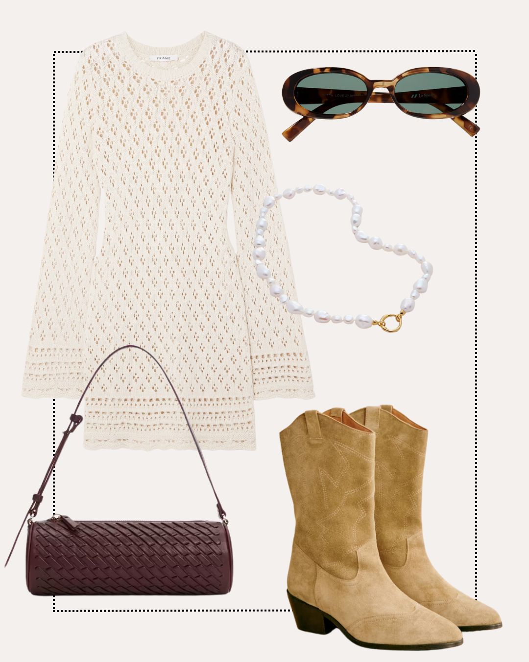 What to wear to Coachella: crochet dress and suede boots.