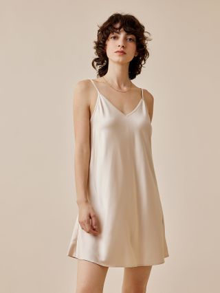 Sexy and Basic Thin Strap Satin Night Dress