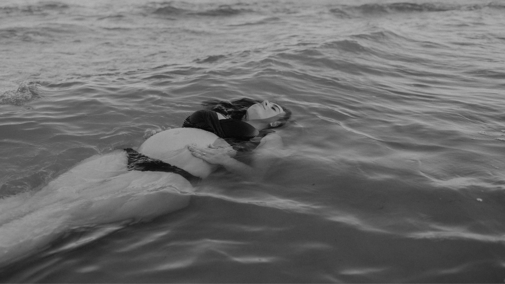 Pregnant woman bathing