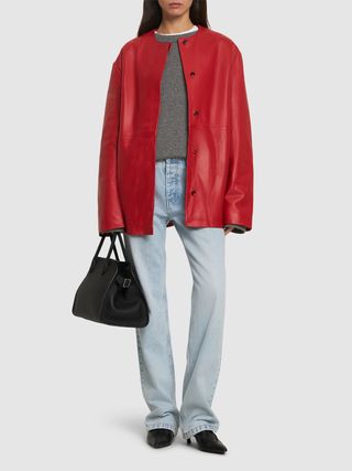 Loulou de Saison, Atalia Round Neck Leather Coat