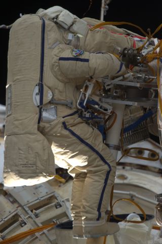 Cosmonauts Misurkin and Yurchikhin Replace Fluid Control Panel