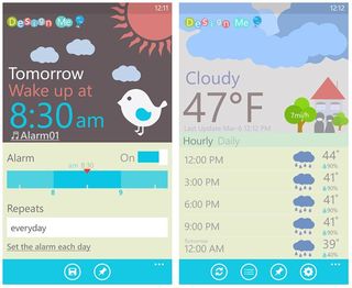 Design Me Alarm and Weather features