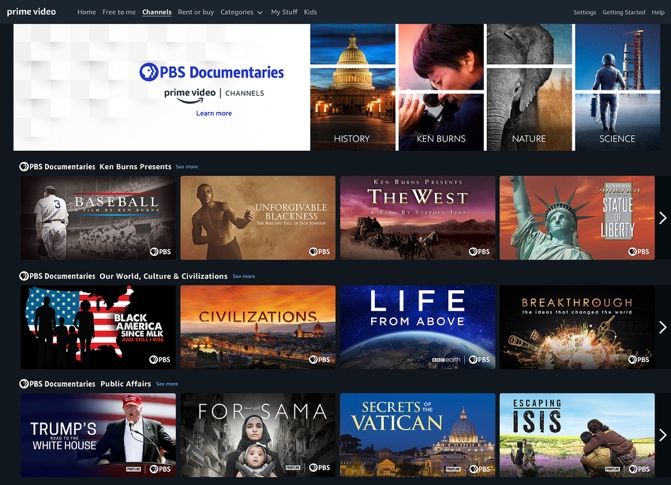 PBS Documentaries on Amazon Prime Video Channels