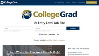 Website screenshot for CollegeGrad