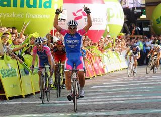 Mirco Lorenzetto (Lampre - Farnese Vini) wins stage four in Cieszyn.