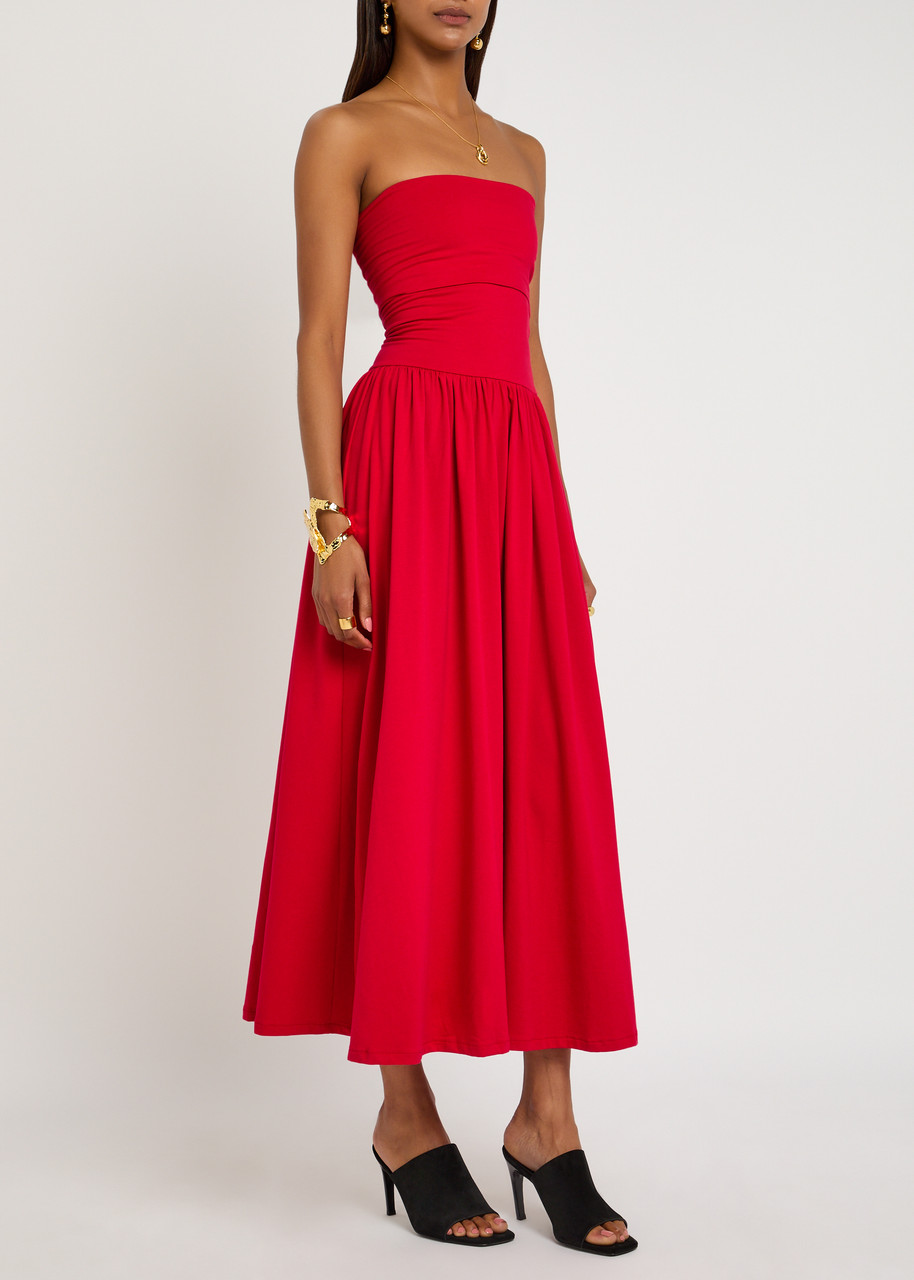 Marciella Strapless Stretch-Cotton Maxi Dress