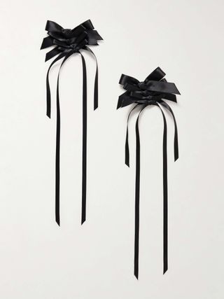 Rosette Bow Satin Earrings