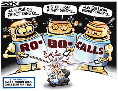 Editorial cartoon U.S. robo-calls&nbsp;