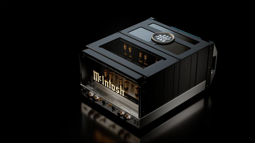 McIntosh MC2.1KW Monoblock Power Amplifier on a black backgrround