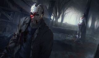 Jason walks away from a victim in Friday the 13th