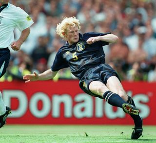 Colin Hendry of Scotland in action at Euro 96