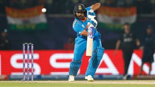 Rohit Sharma at the crease ahead of the India vs England live stream at the Cricket World Cup