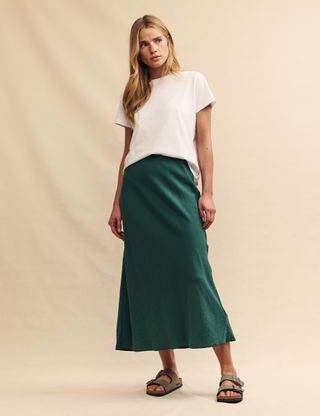 Green Slip Mila Midi Skirt