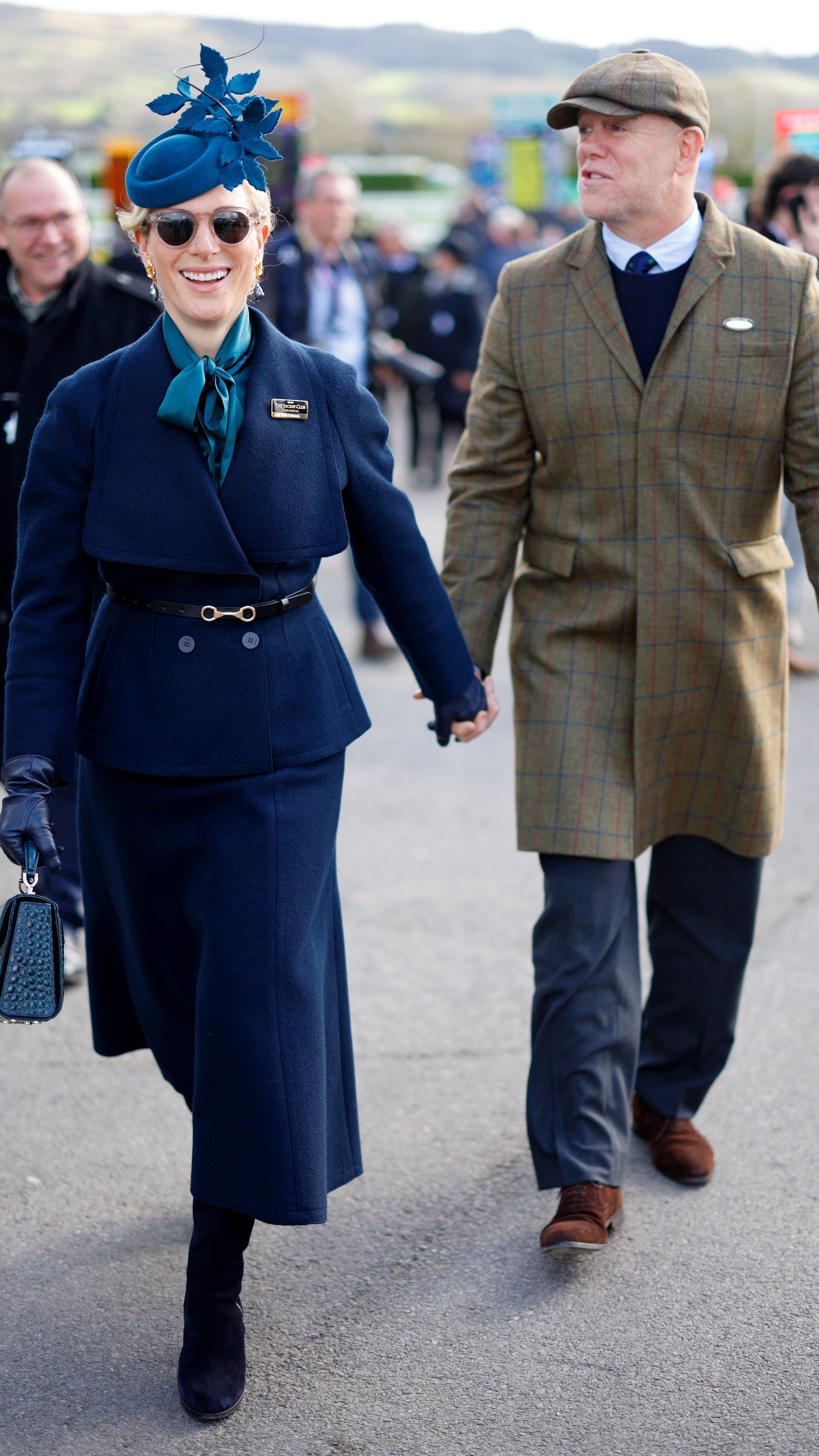 Zara Tindall and Mike Tindall attend day 1 'Champion Day' of the Cheltenham Festival at Cheltenham Racecourse on March 10, 2026