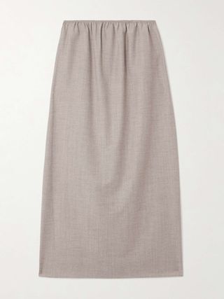 Wool-Blend Midi Skirt