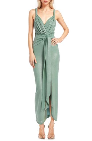 Metallic Liquid Jersey Gown