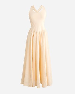 Maryam Nassir Zadeh X J.crew Cross-Back Midi Dress in Stretch Cotton Blend