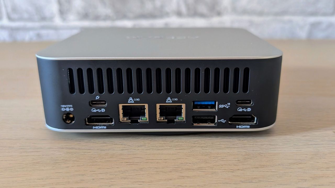 The Geekom A7 Max on a desk