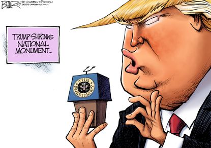 Political cartoon U.S. Trump national monuments