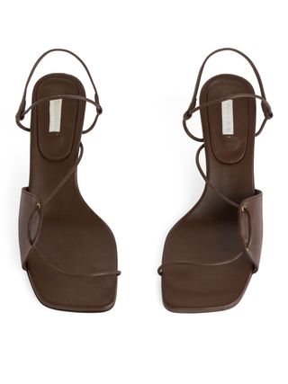 Leather Strap Sandals - Dark Brown - Arket Gb