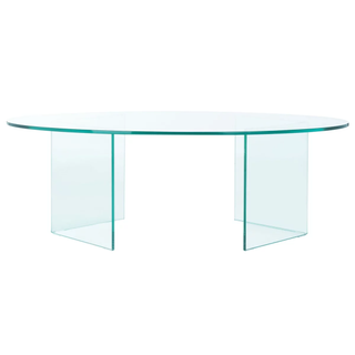 minimalist coffee table with entirely glass frame
