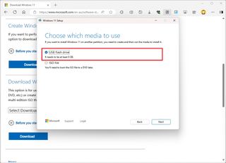 Create Windows 11 USB option