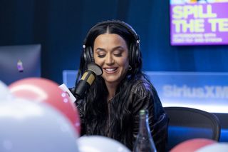 Katy Perry visits the SiriusXM studios on August 19, 2024 in Los Angeles, California.