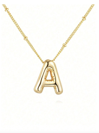 Shein Alphabet Balloon Bubble Initial Letter Pendant Necklace