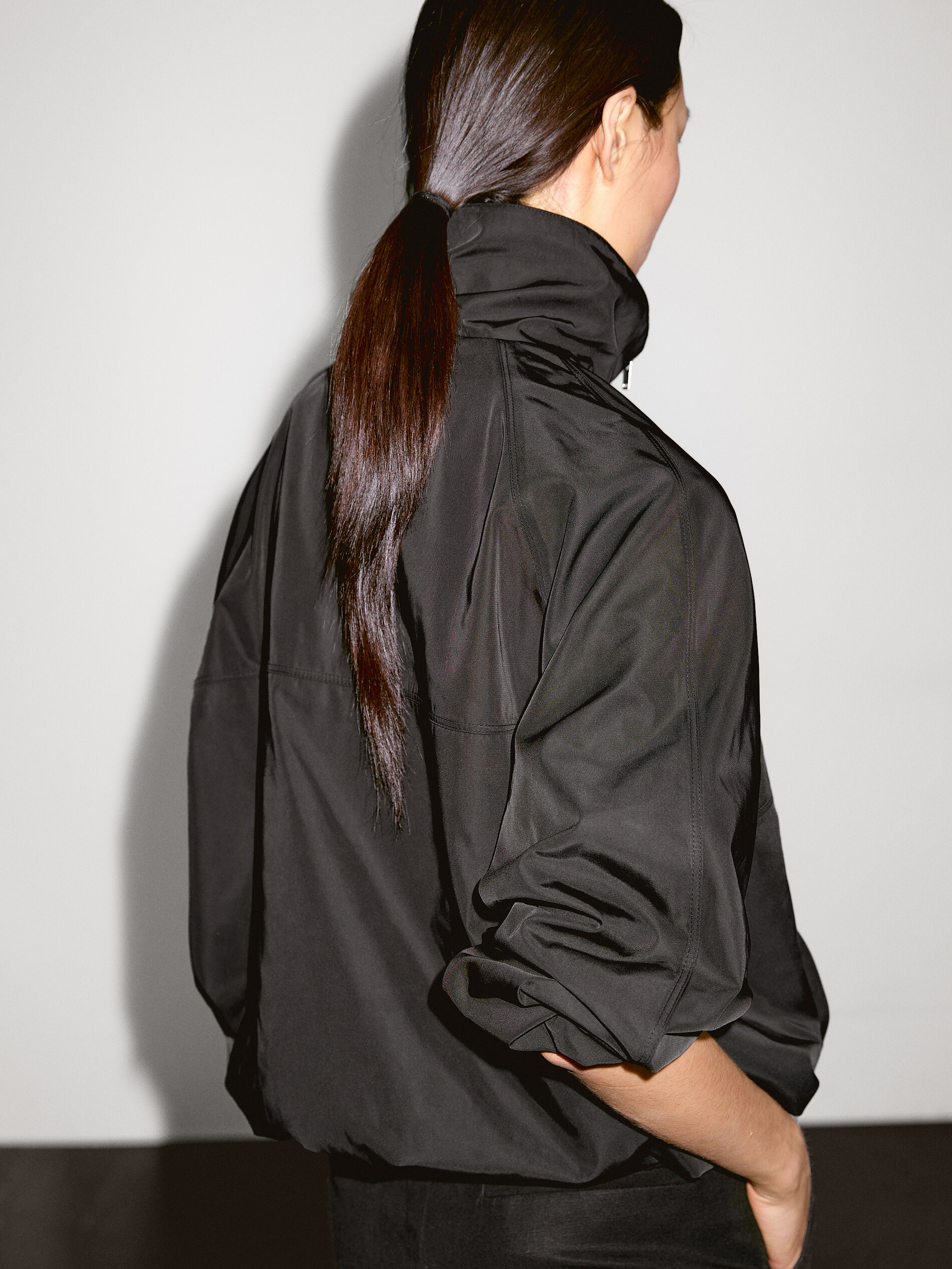 Technical Fabric Sweatshirt With Zip Detail