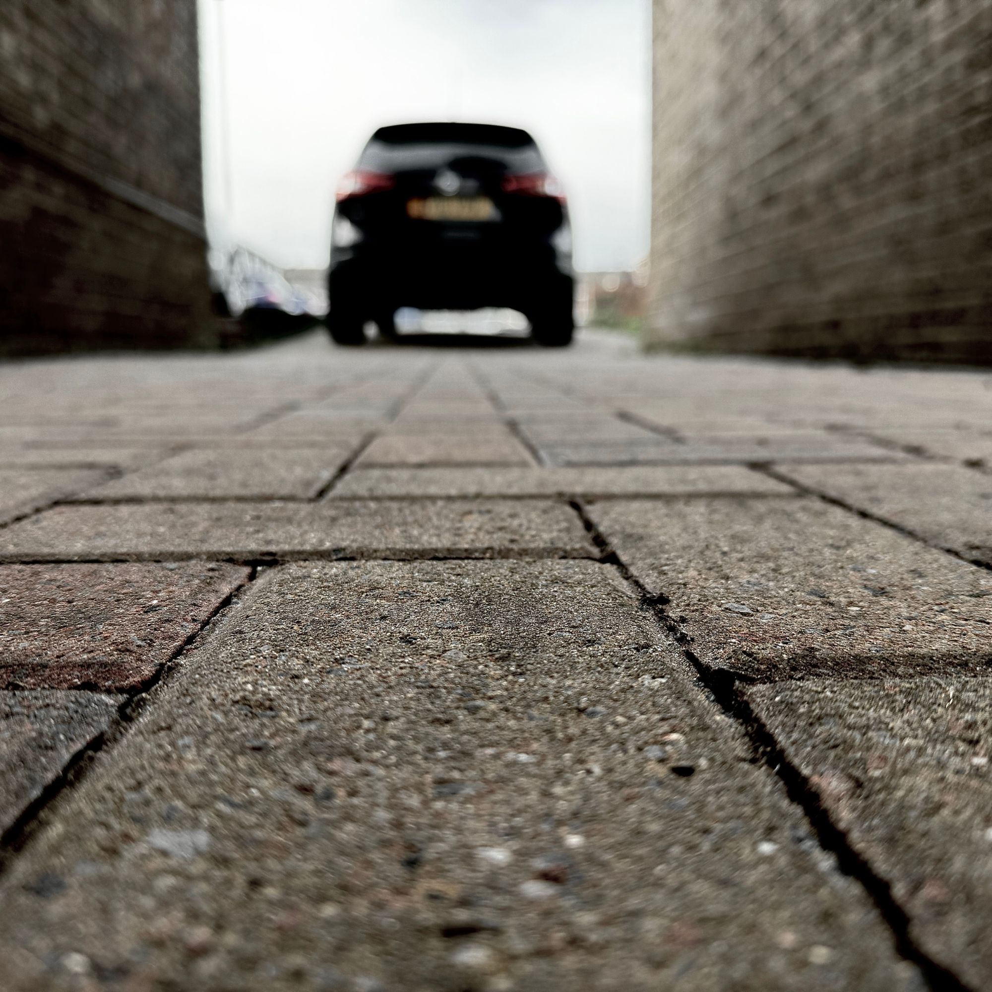 Close up of a block paved driveway