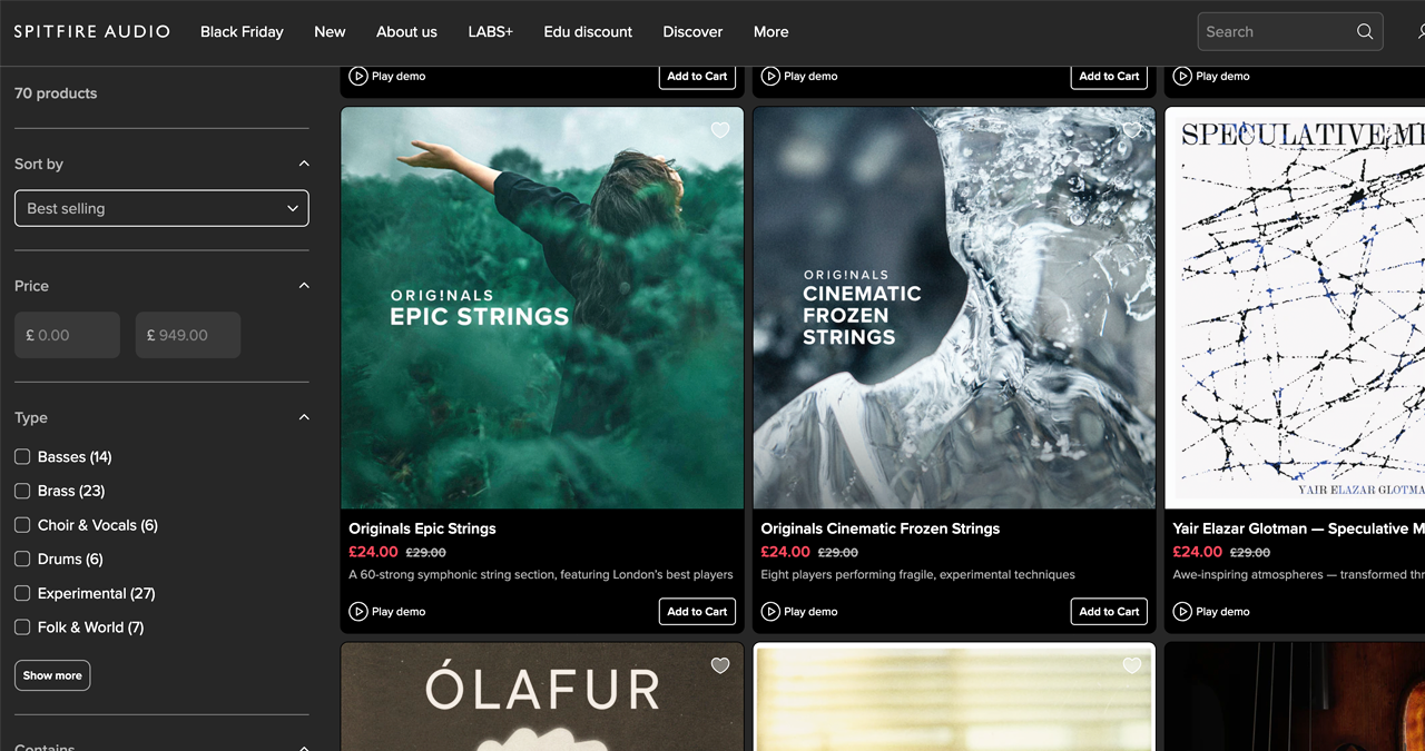 Spitfire Audio Black Friday