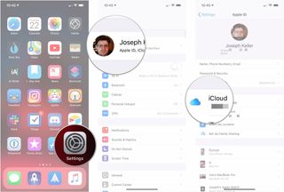 Turn on iCloud for WhatsApp backups: Open Settings, tap Apple ID banner, tap iCloud