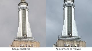 Pixel 8 Pro vs iPhone 15 Pro Max 5x zoom test - cropped images