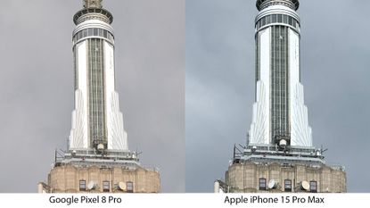 Pixel 8 Pro vs iPhone 15 Pro Max 5x zoom test - cropped images