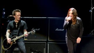 Billy Morrison and Ozzy Osbourne perform at the 2014 10th annual MusiCares MAP Fund Benefit Concert at Club Nokia on May 12, 2014 in Los Angeles, California