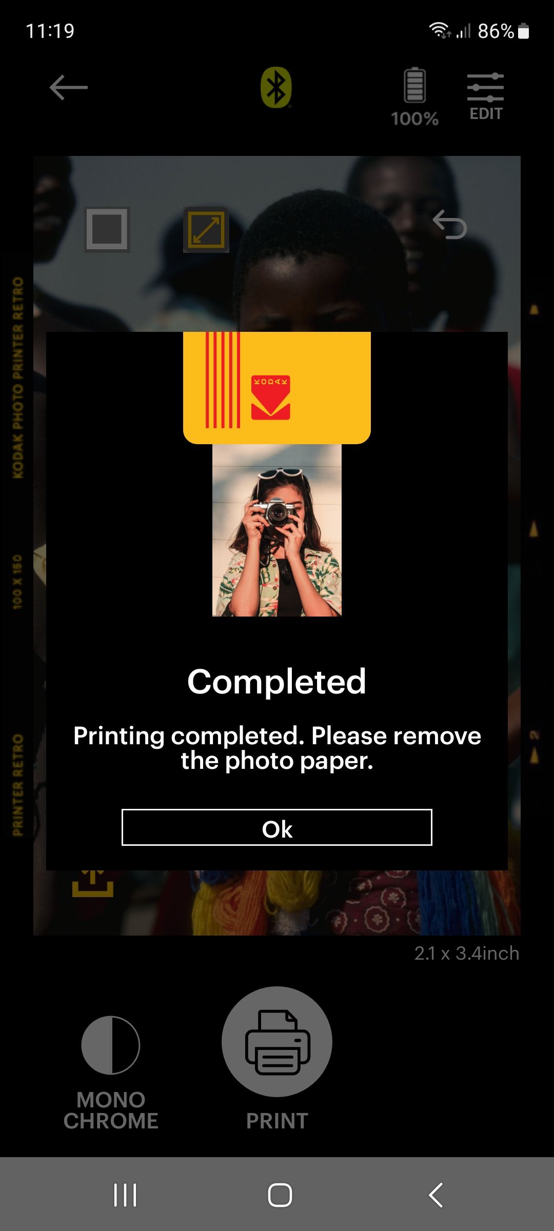 Kodak Mini 2 Retro mobile photo printer app screenshots