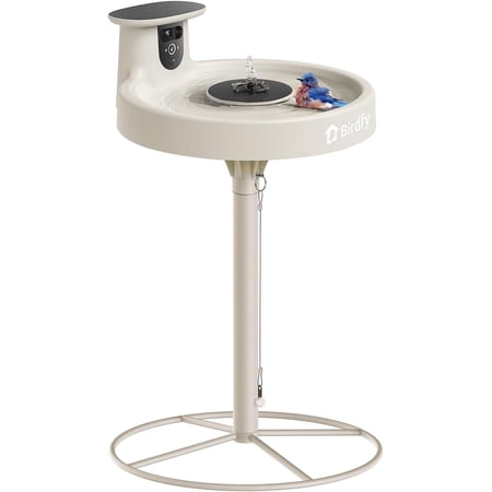 Birdfy Smart Bird Bath With Camera,solar Birdbath for Garden,dual-Lens Fountain Outdoor, Ai Bird Identification &amp;amp; Auto Video Capture With Notification