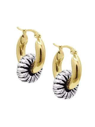 By Alona, Madeline Two-Tone Chunky Hoop Earrings