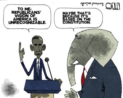 Political Cartoon U.S. Obama GOP