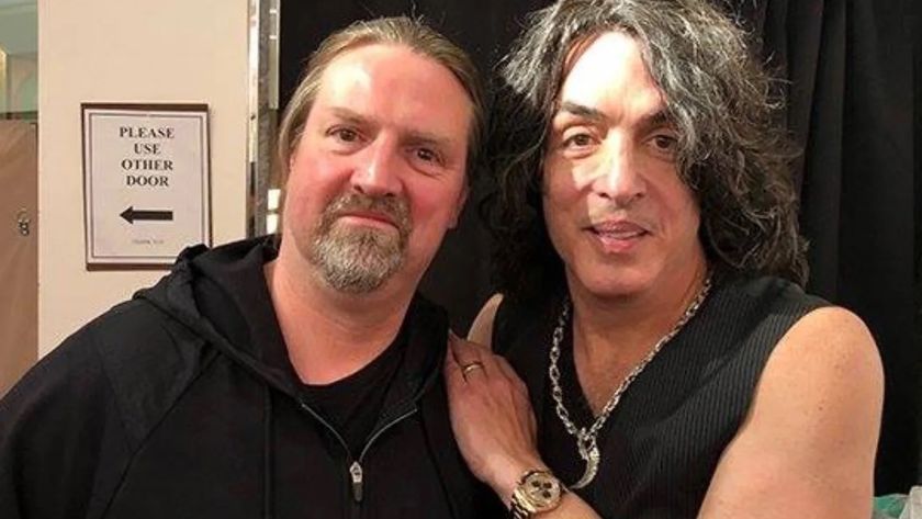 A photo of Karl Cochran (left) and Kiss guitarist Paul Stanley posted by Kiss on Instagram to announce Cochran&#039;s death on February 19. 