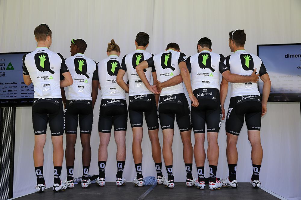 The back of the Dimension Data jersey promotes the Qhubeka charity