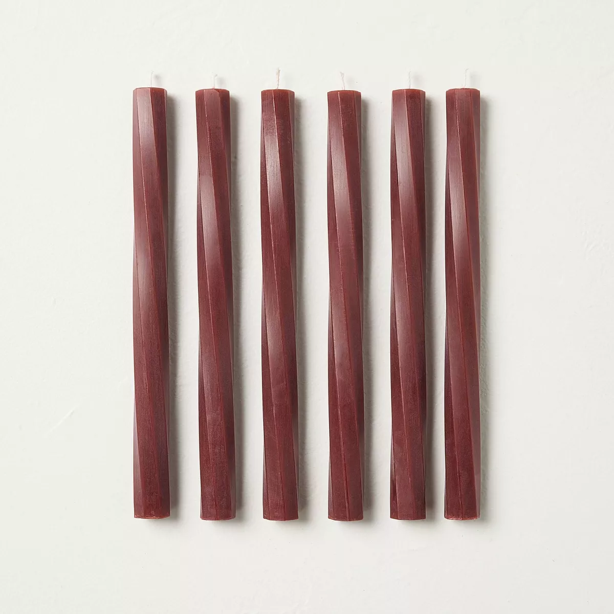 6pk 10u0026#34; Soft Twist Taper Candle Set Red - Hearth U0026#38; Handu0026#8482; With Magnolia