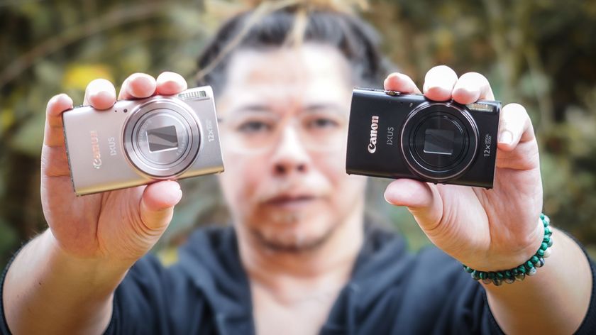 Canon PowerShot Elph 360 HS A / Canon Ixus 285 HS A being held by photographer James Artaius