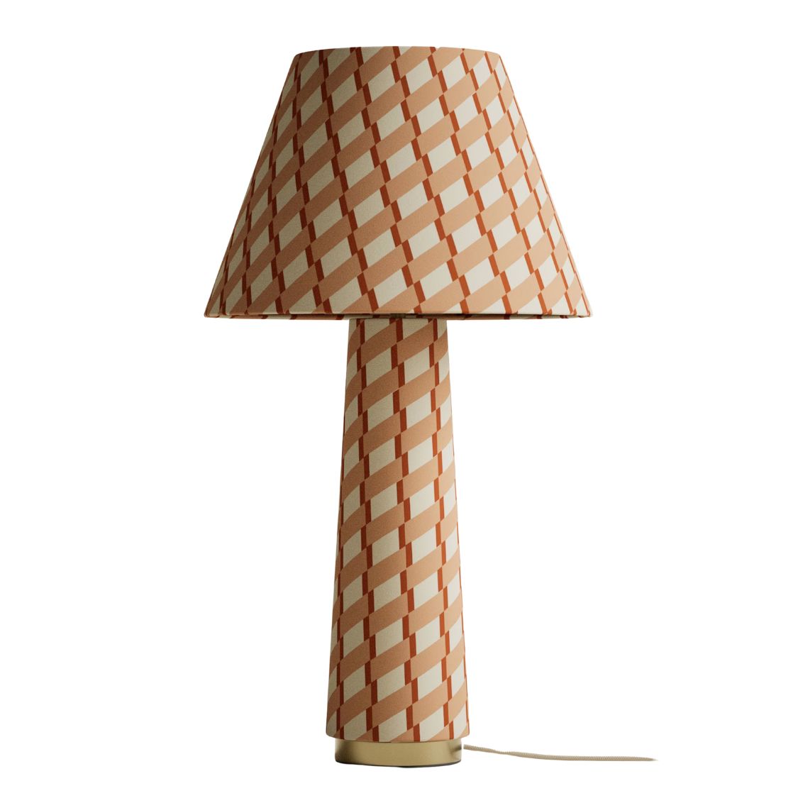 Fabric Geometric Print Table Lamp
