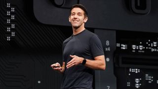 Apple's John Ternus presenting new Apple products.