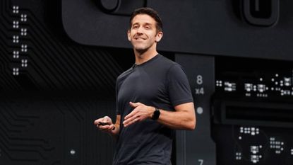 Apple's John Ternus presenting new Apple products.