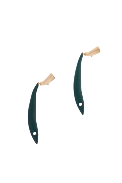 Sardine Gold-Tone Enamel Earrings