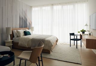 Mitek is a modular housing model by Danny Forster & Architecture, seen here its contemporary style bedroom