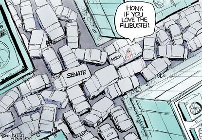 Political Cartoon U.S. McConnell filibuster