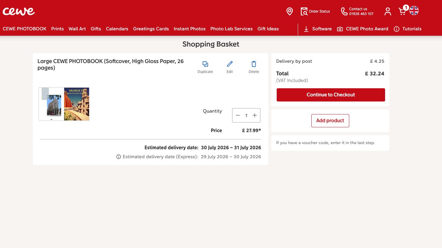 Ordering the photobook from Cewe